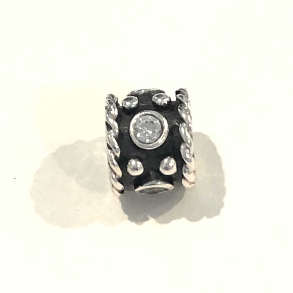 💕3/$85 925 Oxidized Sterling Silver & CZ Charm